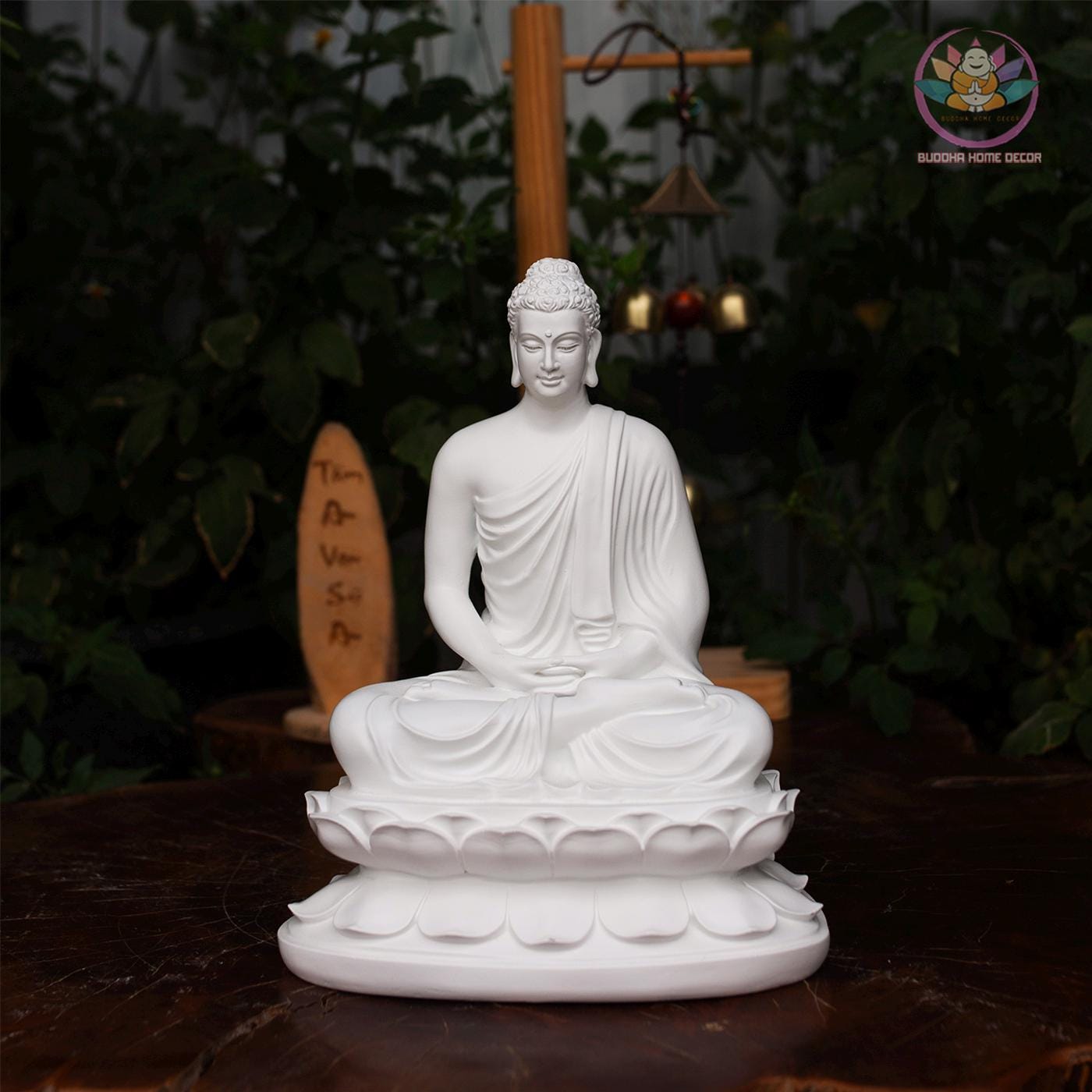 Shakyamuni Buddha Statue – 9.5 inches (24cm) Gold Robe Enlightenment Sculpture | Meditation Room Decor | Resin & Stone Powder