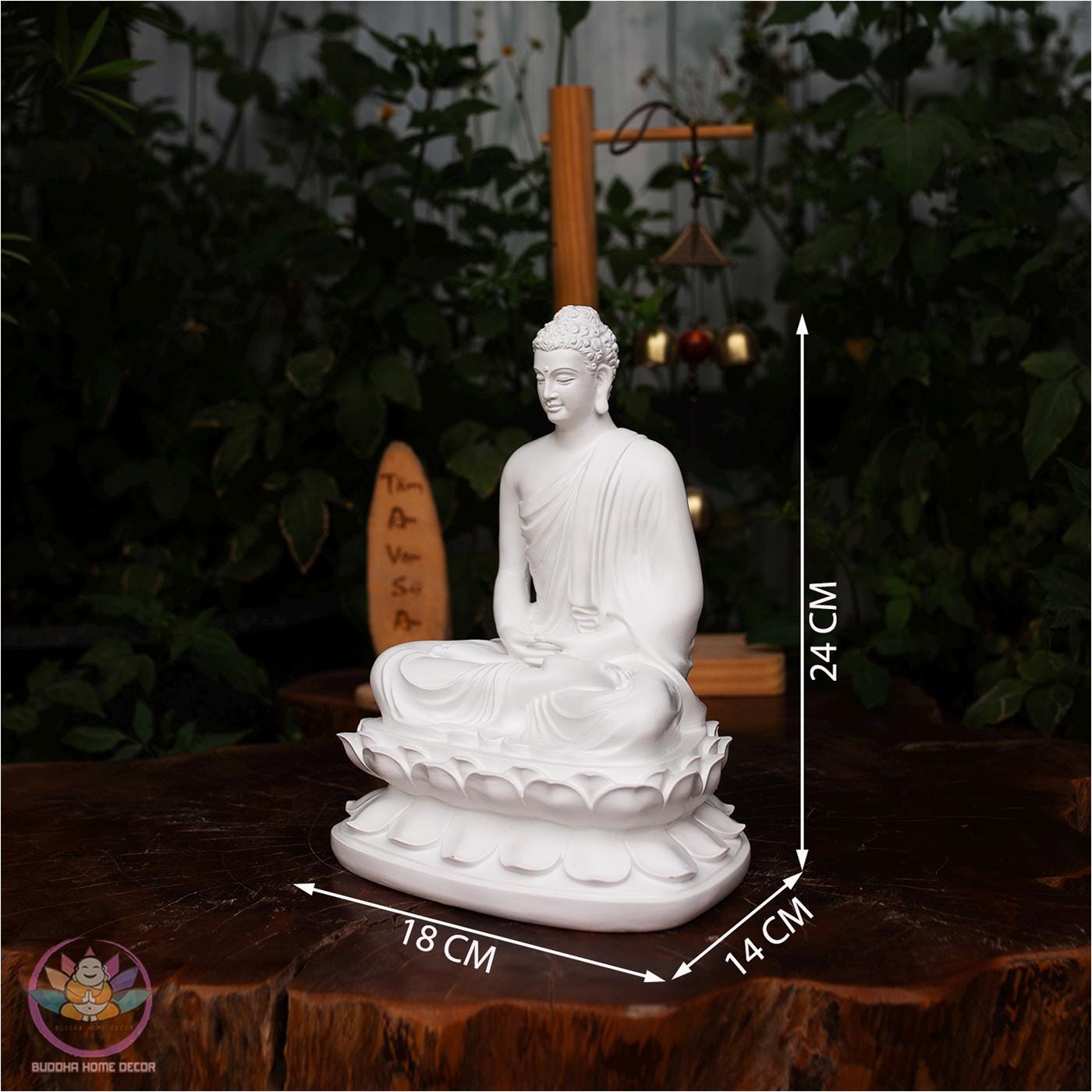 Shakyamuni Buddha Statue – 9.5 inches (24cm) Gold Robe Enlightenment Sculpture | Meditation Room Decor | Resin & Stone Powder