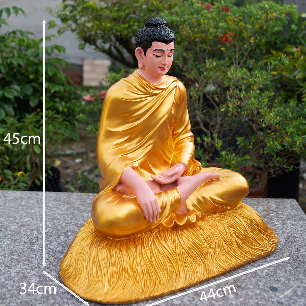 Golden Shakyamuni Buddha Statue – Handmade Meditation Buddha Home Decor