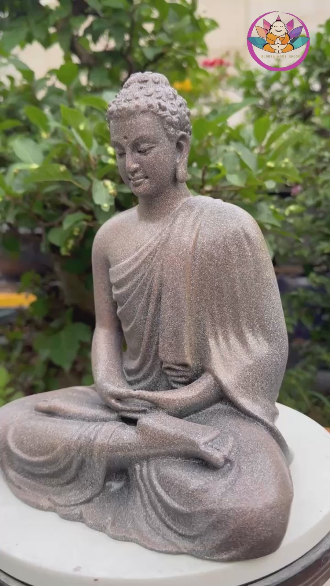 Shakyamuni Buddha Statue 9.4" – Antique Stone Finish Meditation Buddha Sculpture