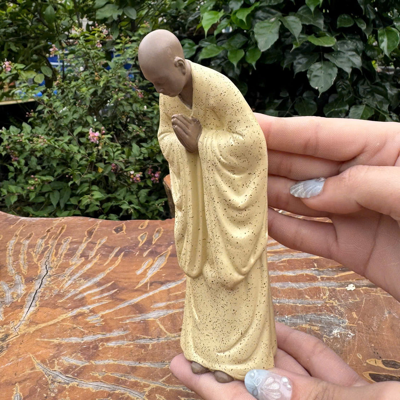 Three Monks Statue Set – Resin Buddhist Figurines of Praying and Bowing Monks, Zen Meditation Decor, Ta Bà Tam Thánh Spiritual Gift